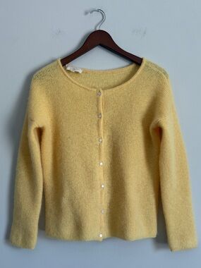 RARE Yellow Sezane Gaspard Cardigan XS Mohair Alpaca Sweater Pastel Butter Chic